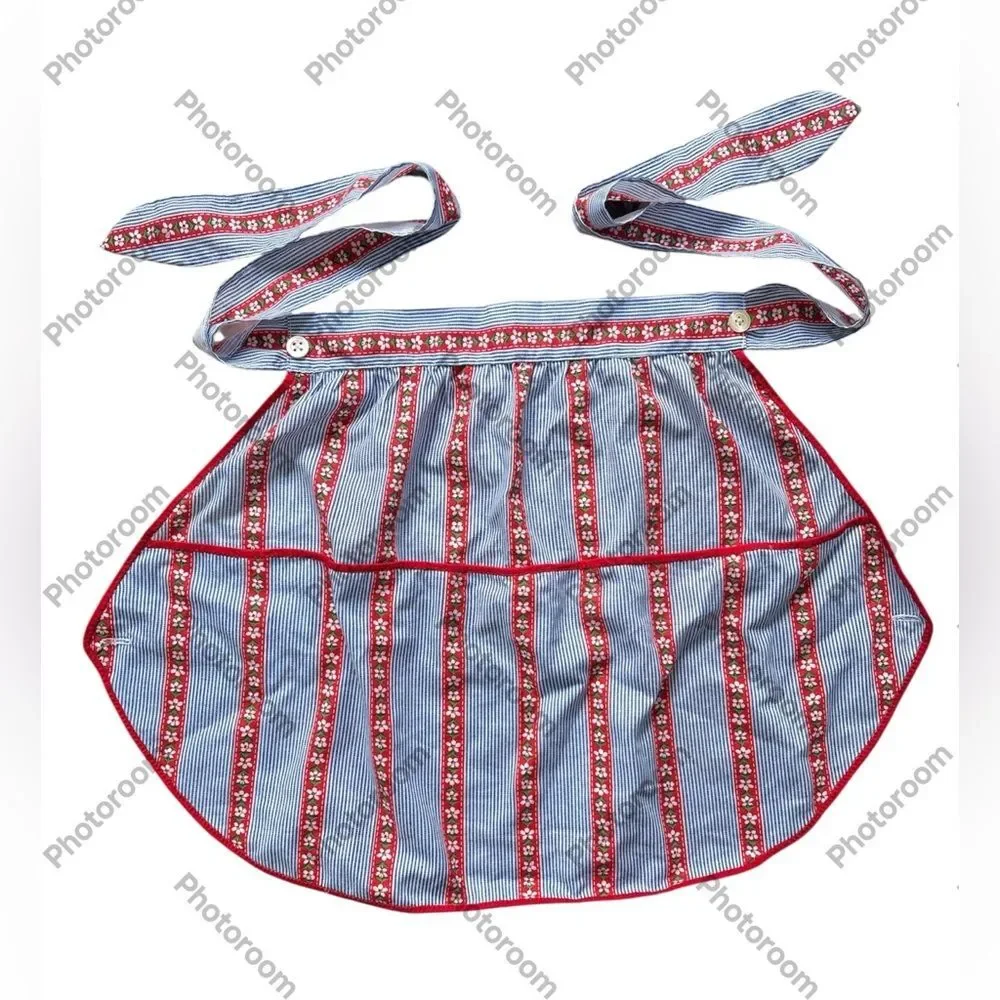 52” Apron Vintage Cottagecore MCM Floral Foraging & Kitchen
